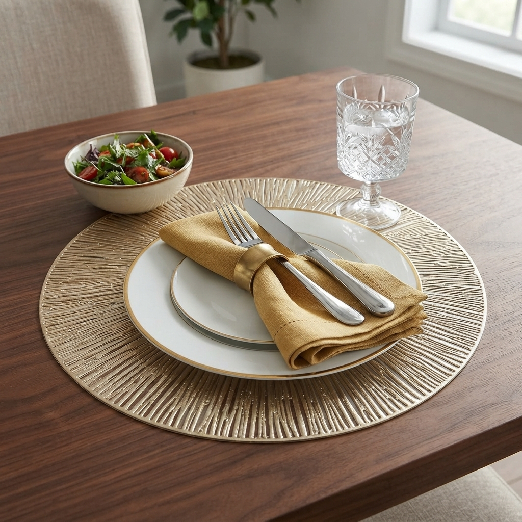 Pvc - Gold Celestial Glow Charger Plate
