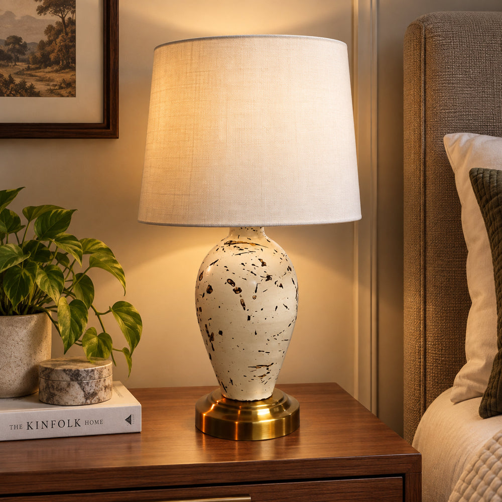 Ivory Arc Table Lamp White Trendy Home