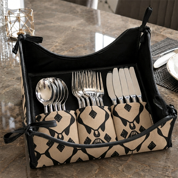 Printed - Beige Nomad Cutlery Tray