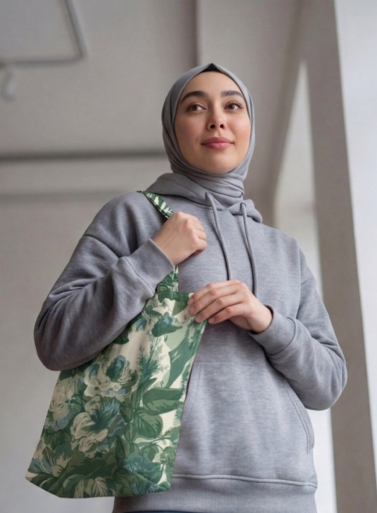 Printed - Victorian Green Tote Bag Trendy Home
