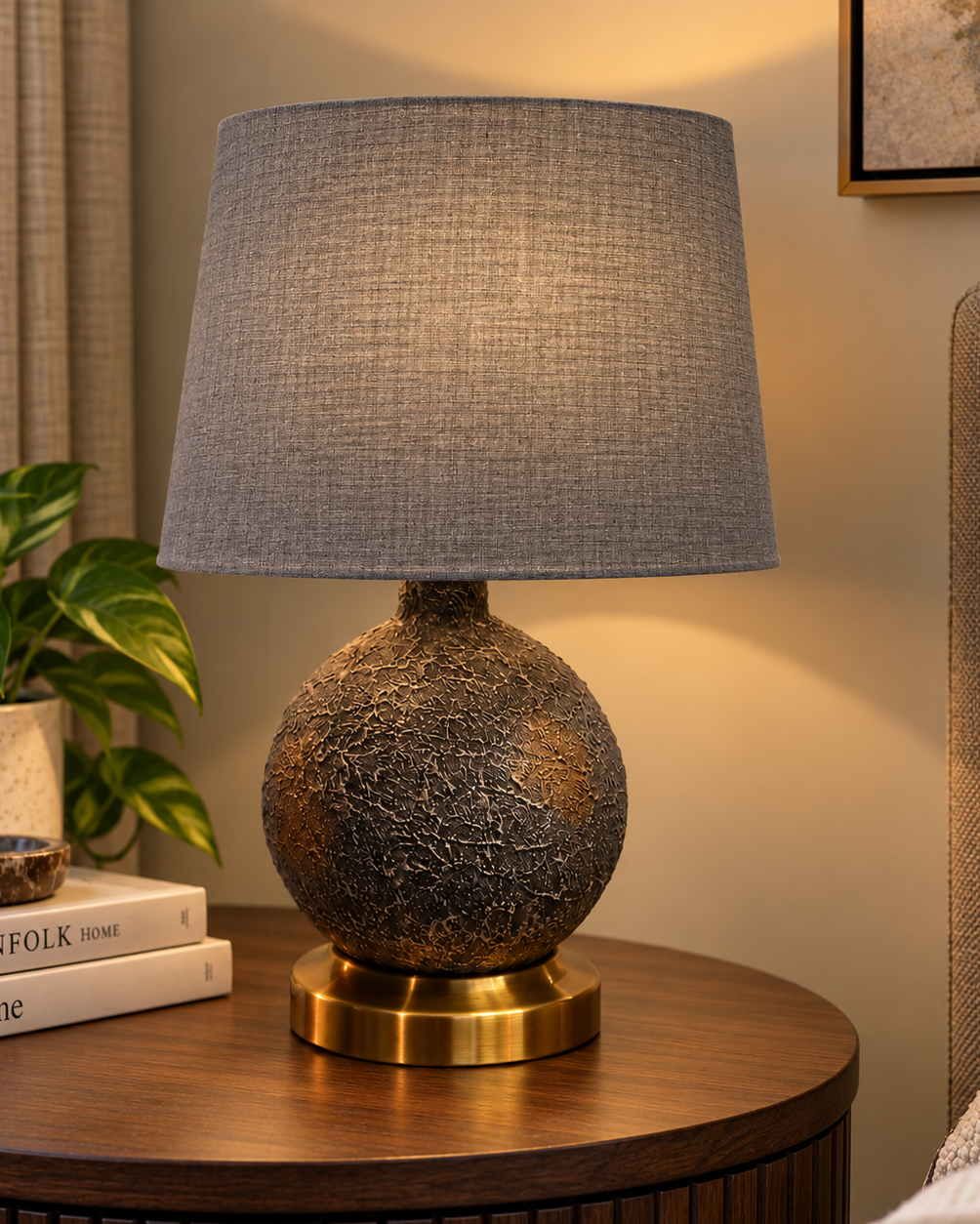 Graphite Arc Table Lamp Gray Trendy Home