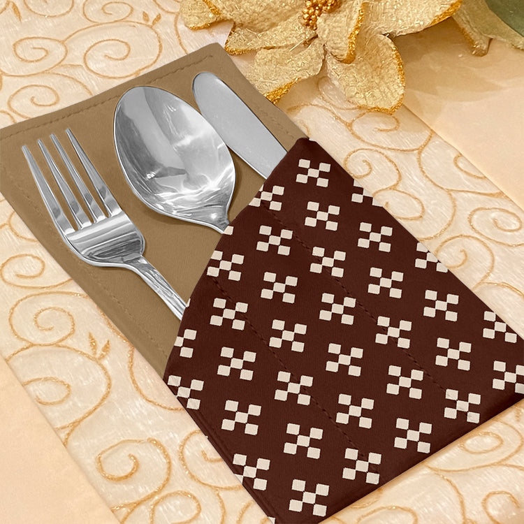 Printed - Espresso Foulard Cutlery Pouch Trendy Home