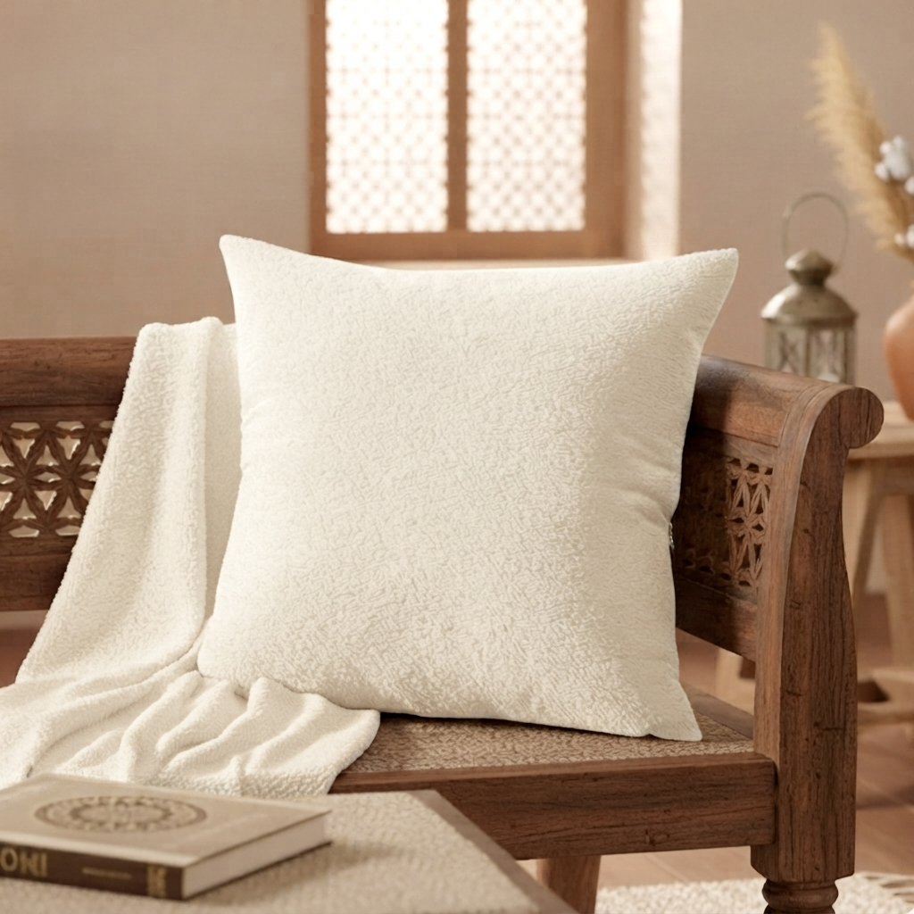 Teddy Fur - Soft Ivory Cushion Cover Trendy Home