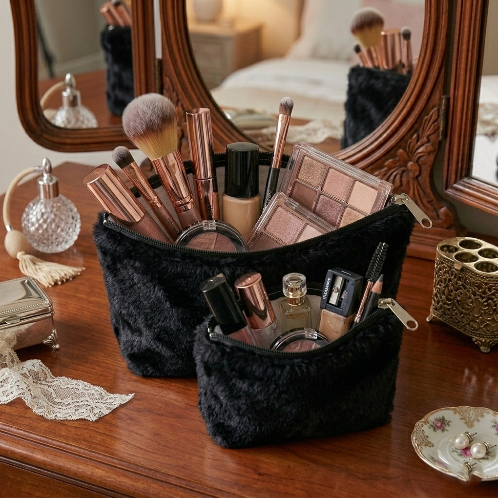 Cat Fur - Obsidian Cosmetic Pouch Trendy Home