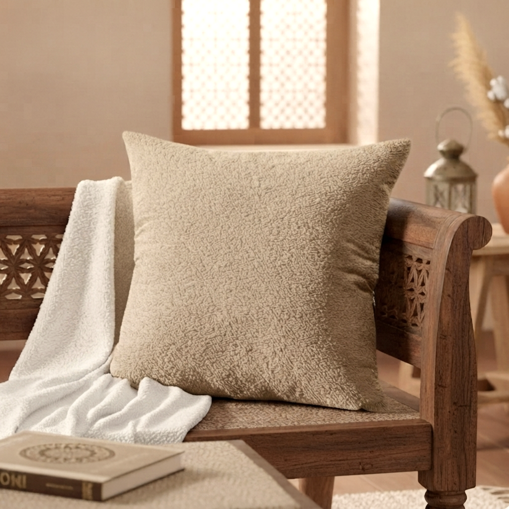 Teddy Fur - Sand Beige Cushion Cover Trendy Home