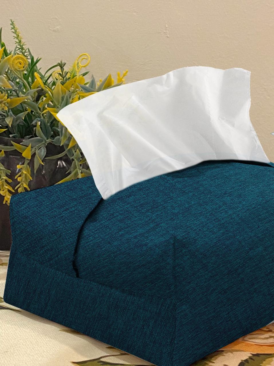 Fine Jute - Dark Turquoise Tissue Box Trendy Home