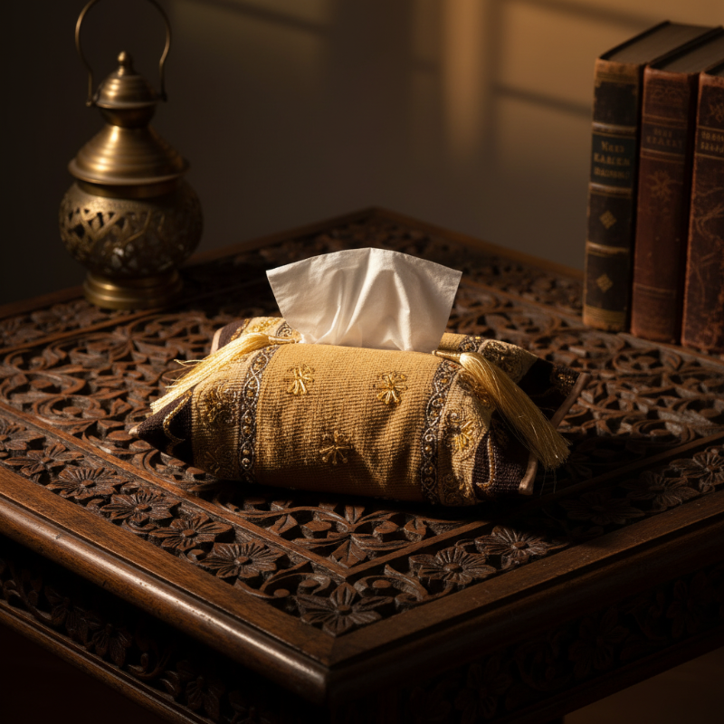 Hand Sequin - Brown Tissue Box Trendy Home