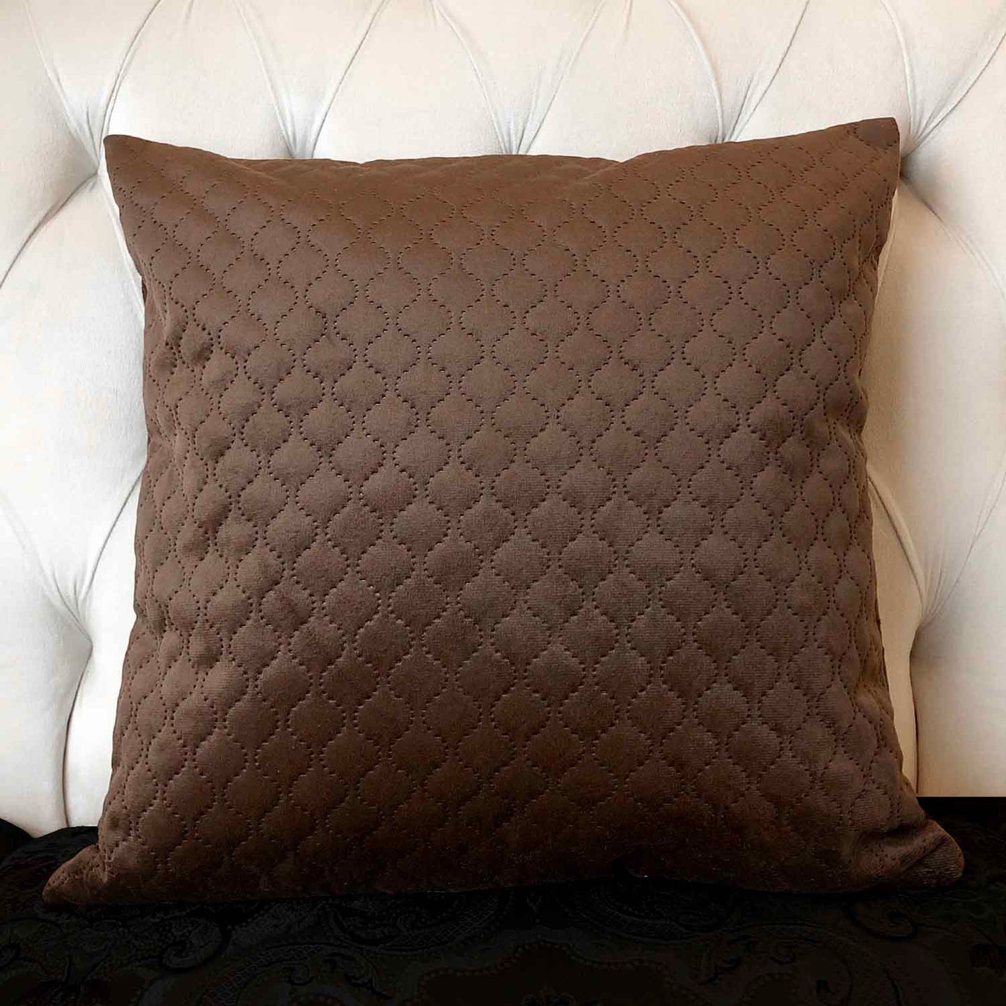Quilted Velvet - Coffee Cushion Cover Trendy Home
