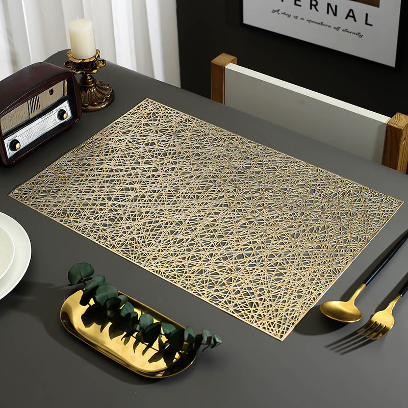 Pvc - Gold Thread Table Mat Trendy Home