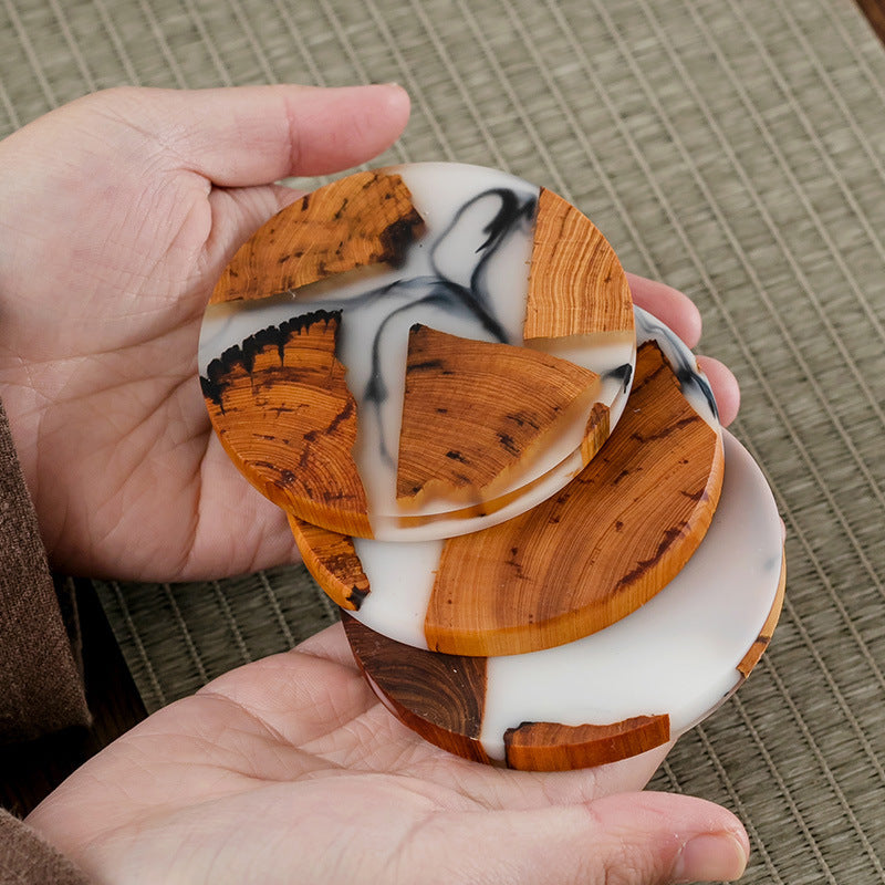 Resin Wood Tea Coaster Trendy Home