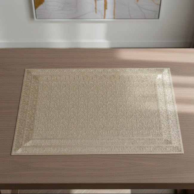 Pvc - Gold Rectangular Table Mat Trendy Home