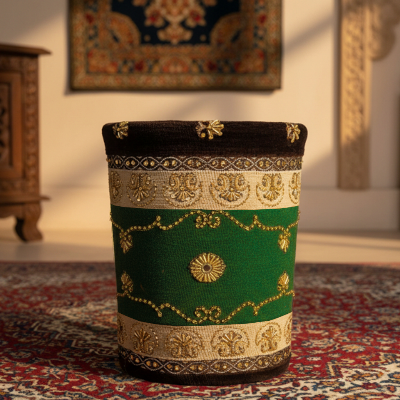 Hand Sequin - Brown Spinach Dustbin Trendy Home