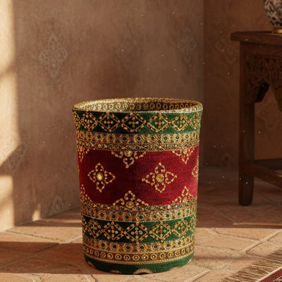 Hand Sequin - Red Green Dustbin Trendy Home