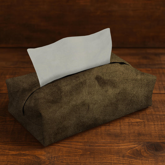 Malai Velvet - Olive Brown Tissue Box Trendy Home
