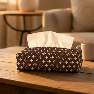 Printed - Espresso Foulard Tissue Box Trendy Home