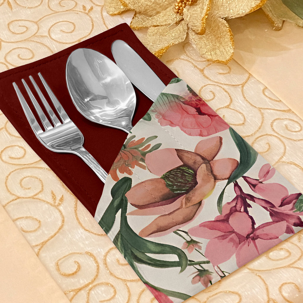 Printed - Meadows Flora Cutlery Pouch Trendy Home