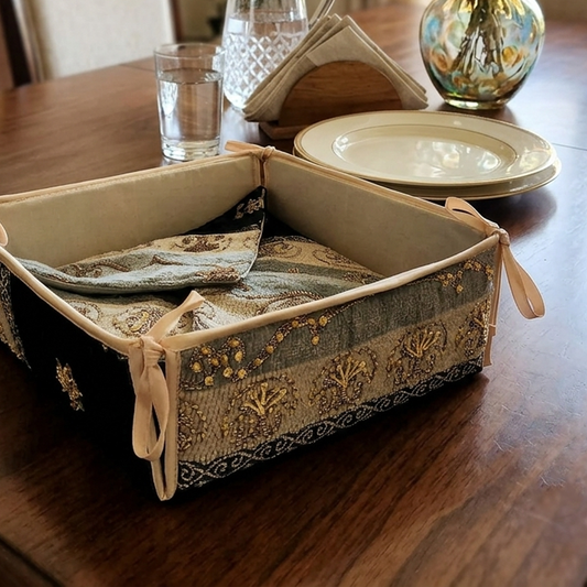 Hand Sequin - Silver Bread Basket