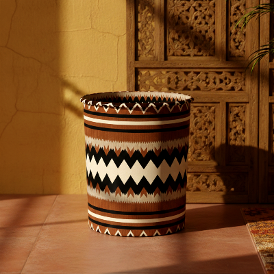 Printed - Tribal Terracotta Dustbin Trendy Home