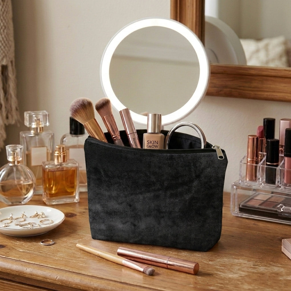 Malai Velvet - Black Cosmetic Pouch
