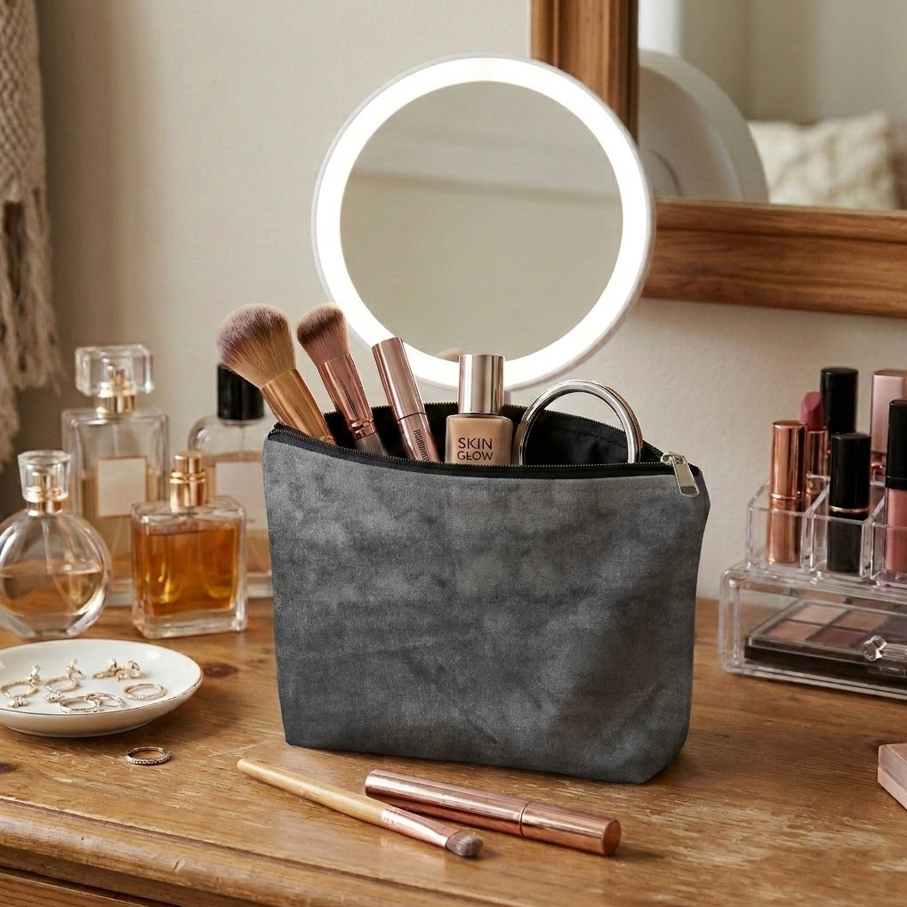 Malai Velvet - Steel Cosmetic Pouch