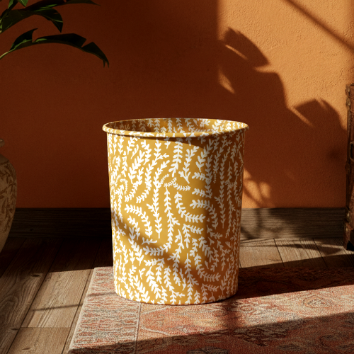 Printed - Mustard Mist Dustbin Trendy Home