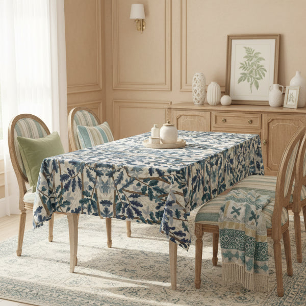 Printed - Blue Oak Tablecloth Trendy Home