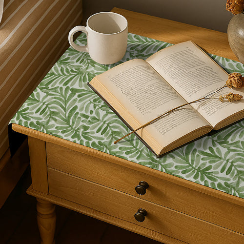 Printed - Sage Leaf Bed Side Table Accent Trendy Home