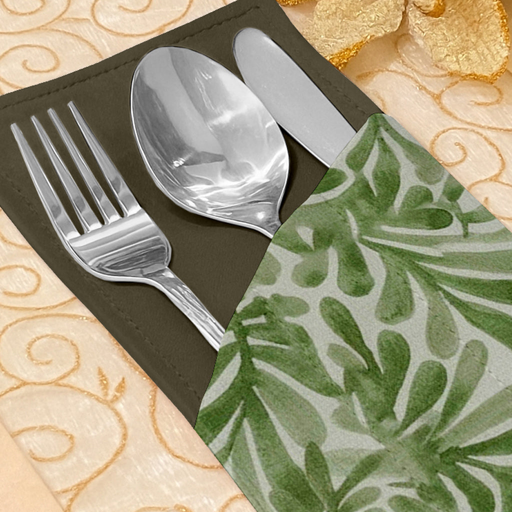 Printed - Sage Leaf Cutlery Pouch Trendy Home