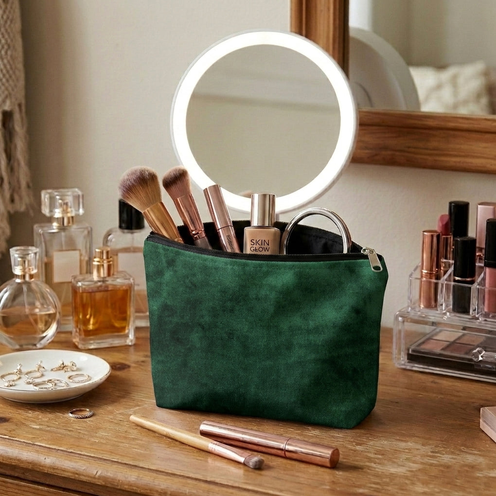 Malai Velvet - Emerald Cosmetic Pouch
