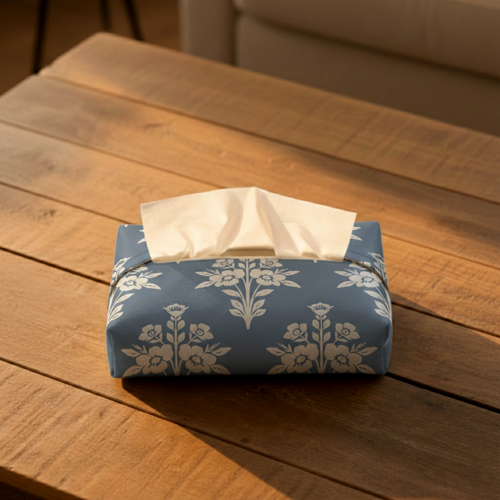Printed - Blue Oak Tissue Box Trendy Home