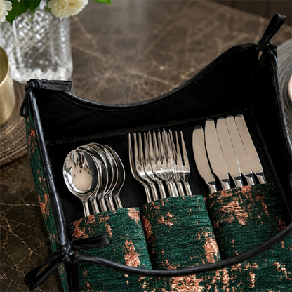 Shanghai Velvet - Emerald Cutlery Tray