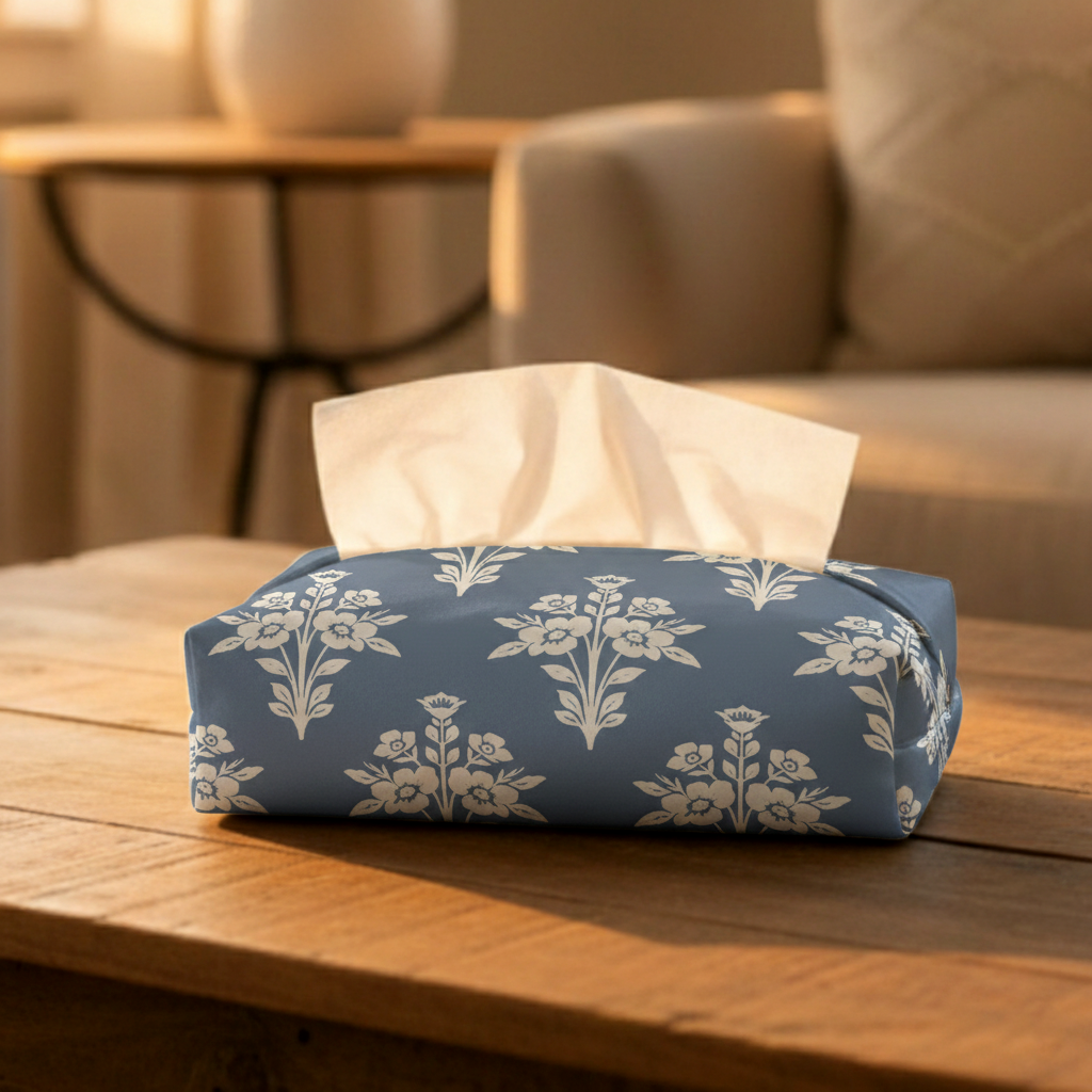 Printed - Blue Oak Tissue Box Trendy Home