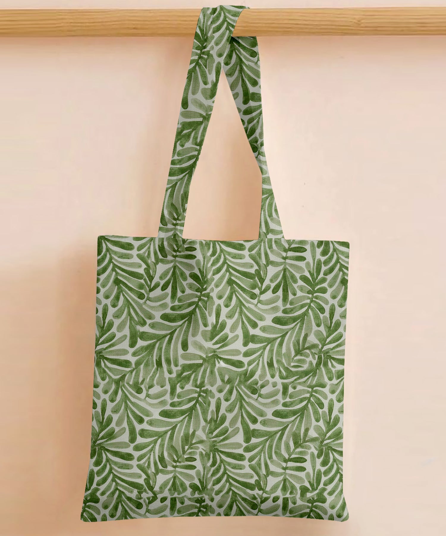 Printed - Sage Leaf Tote Bag Trendy Home