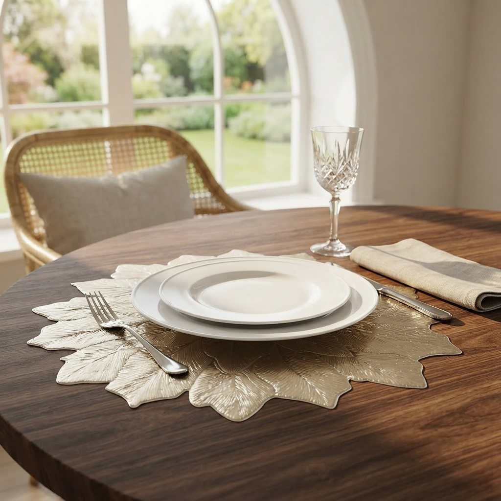 Pvc - Gold Ginkgo Charger Plate