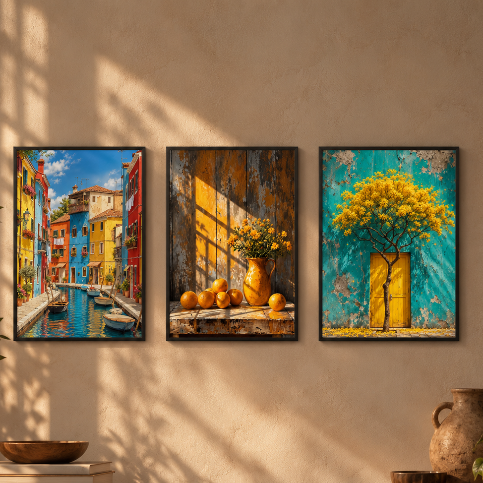 Mediterranean Glow Art Portrait trendy home