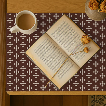 Printed - Espresso Foulard Bed Side Table Accent Trendy Home