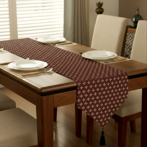 Printed - Espresso Foulard Table Runner Trendy Home