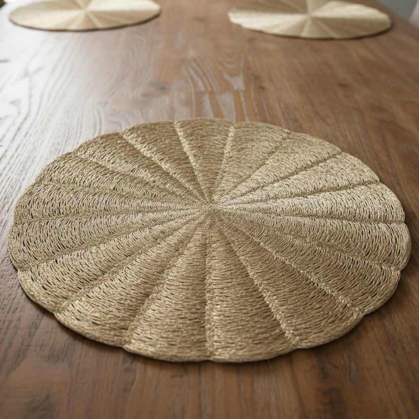 Pvc - Gold Textured Decorative Charger Plate Trendy Home