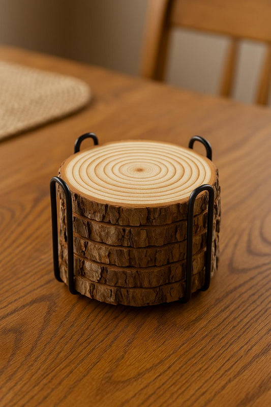 PureWood Tea Coaster Set Trendy Home