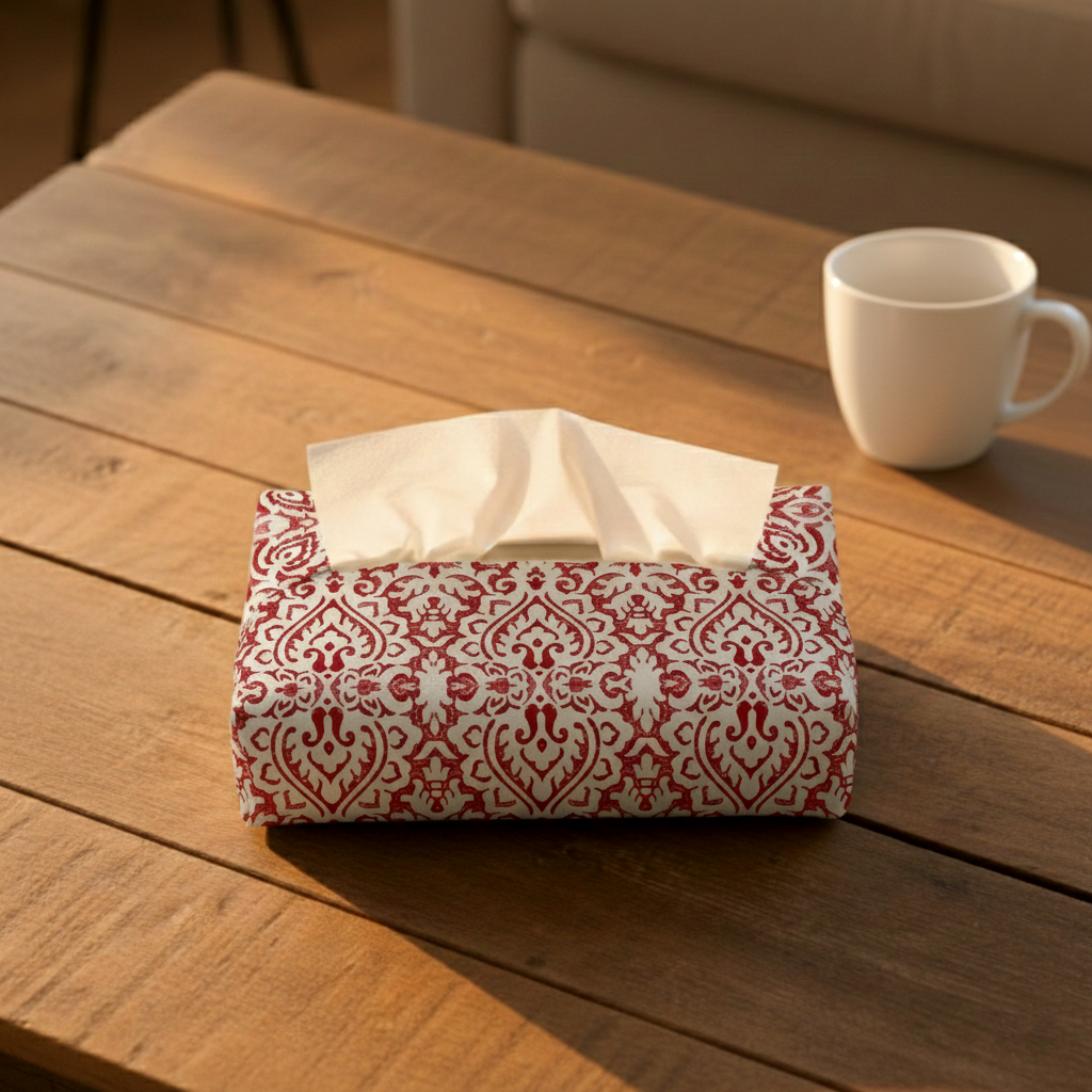 Printed - Rubine Tissue Box Trendy Home