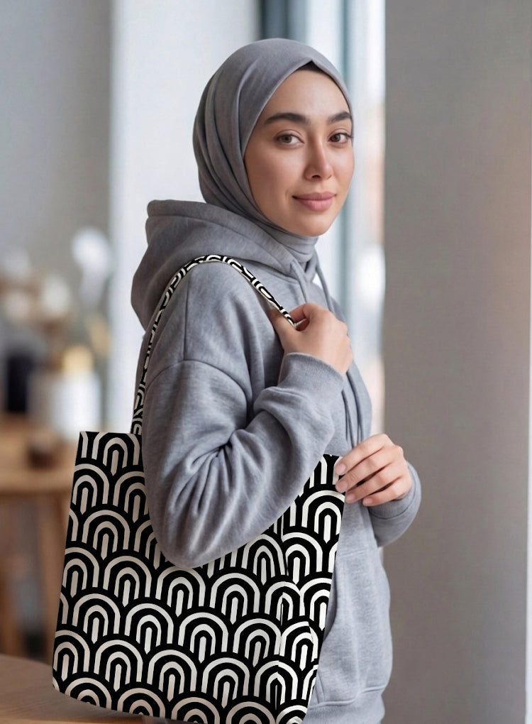 Printed - Monochrome Arch Tote Bag Trendy Home
