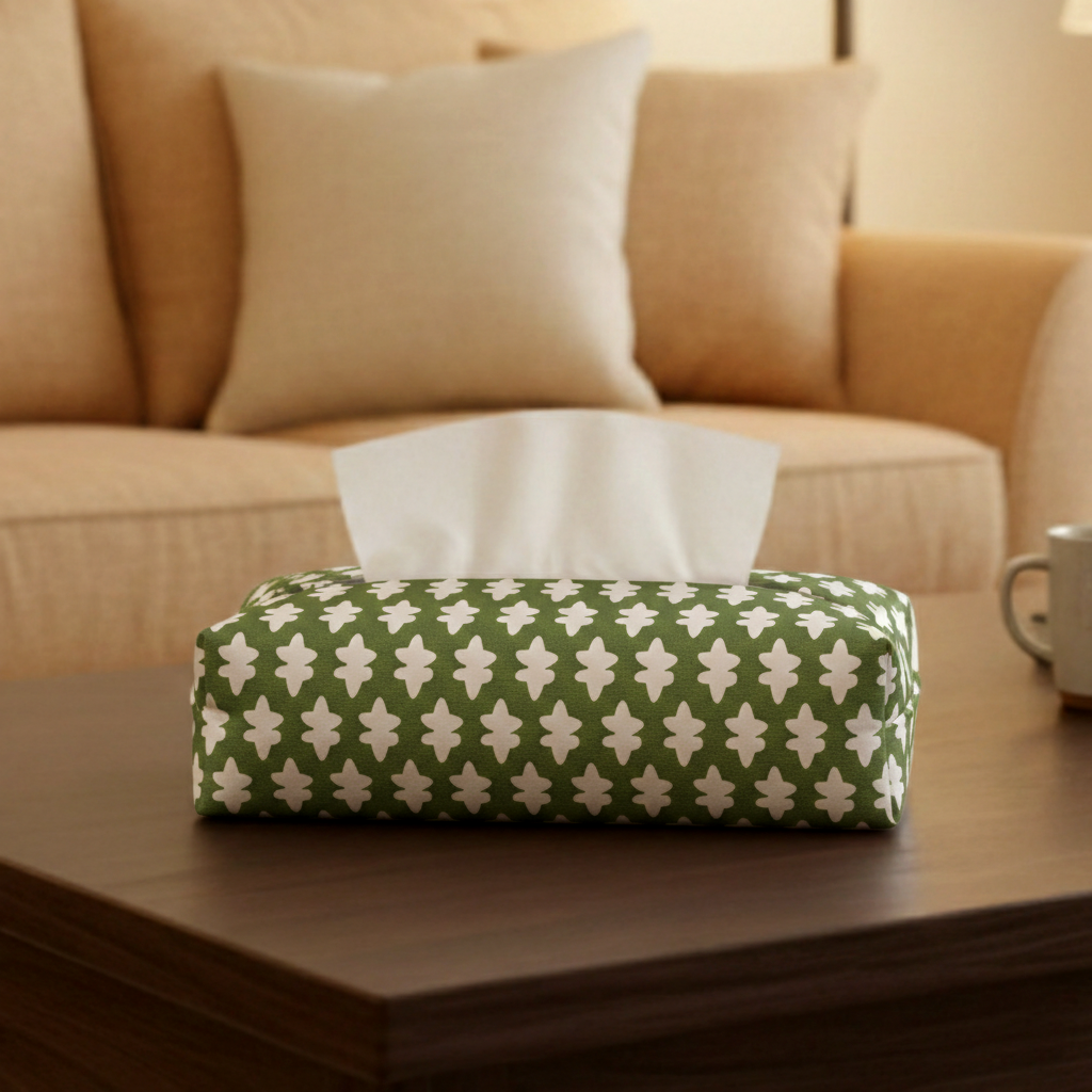 Printed - Emerald Symmetry Tissue Box Trendy Home