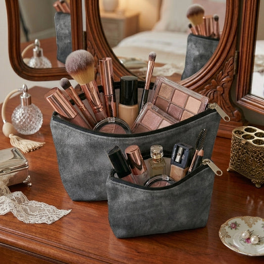 Malai Velvet - Steel Cosmetic Pouch
