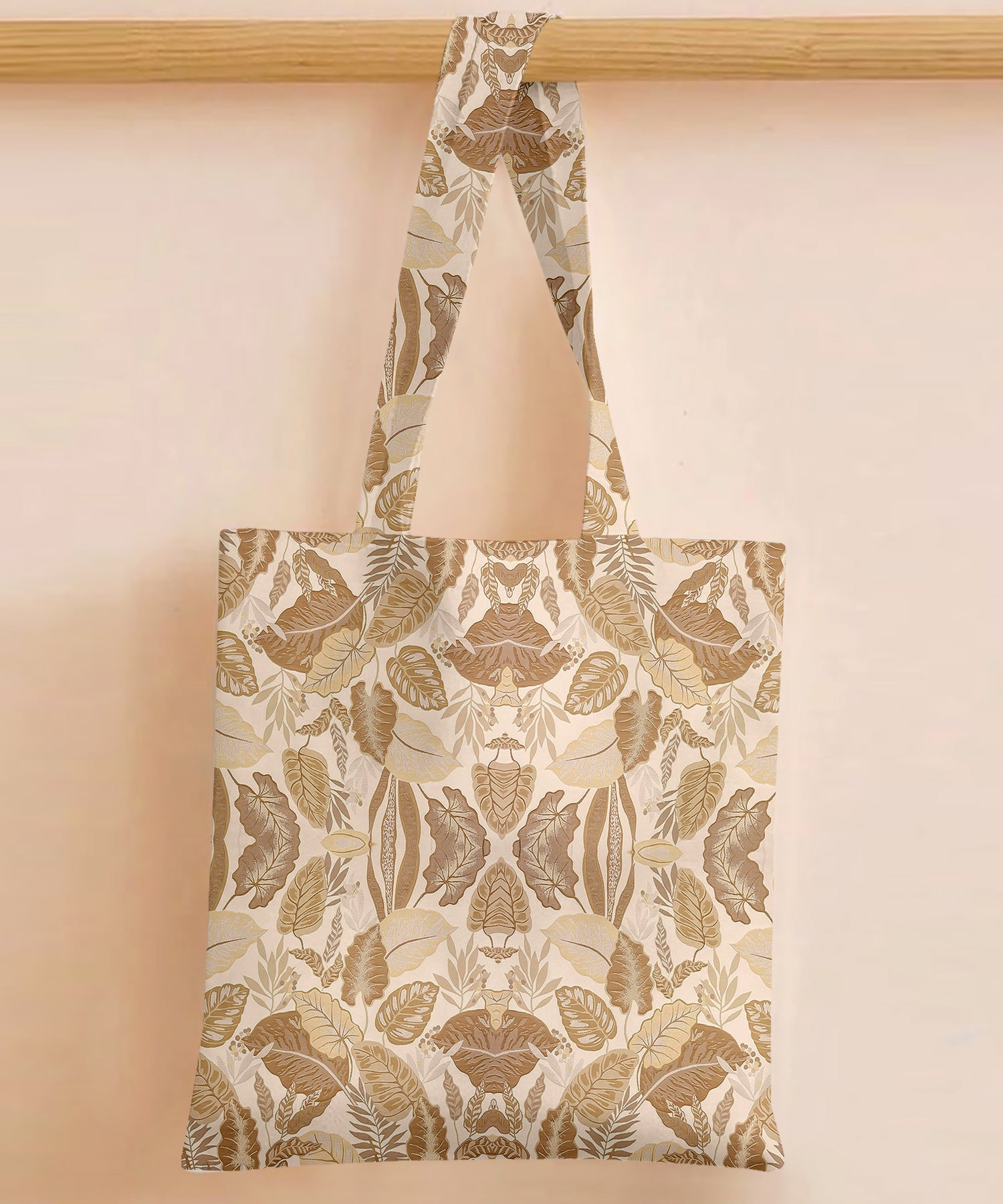 Printed - Sandy Beige Fern Tote Bag Trendy Home