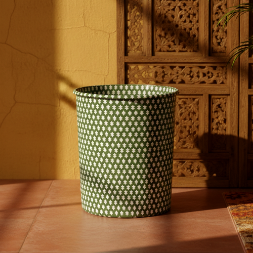Printed - Emerald Symmetry Dustbin Trendy Home