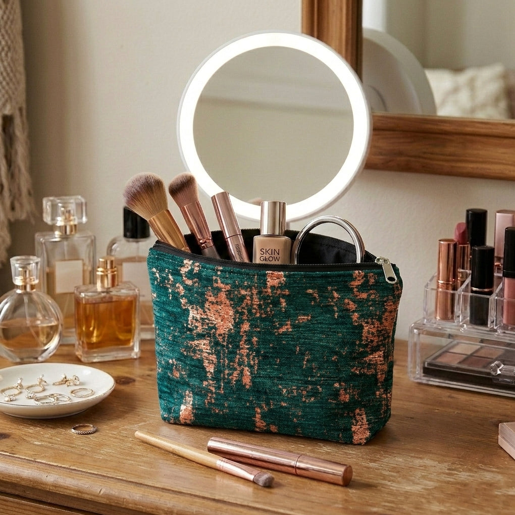 Shanghai Velvet - Emerald Cosmetic Pouch