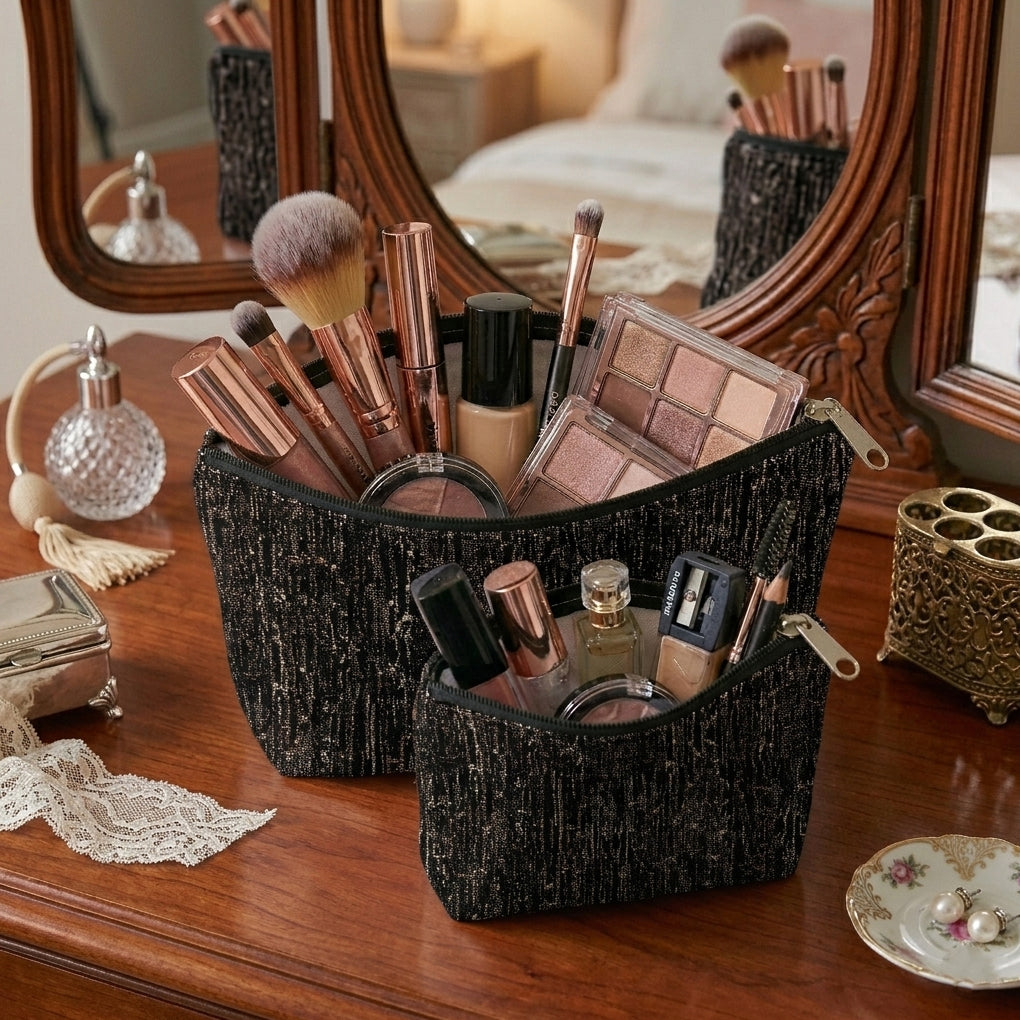Shanghai - Siyah Cosmetic Pouch