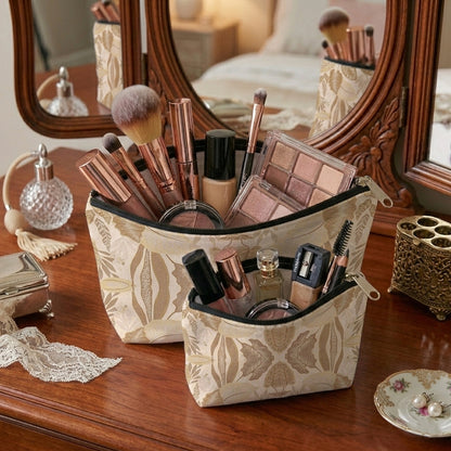 Printed - Sandy Beige Fern Cosmetic Pouch