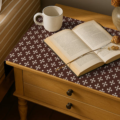 Printed - Espresso Foulard Bed Side Table Accent Trendy Home