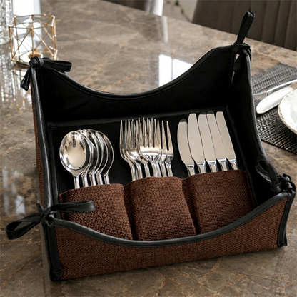 Fine Jute - Espresso Cutlery Tray